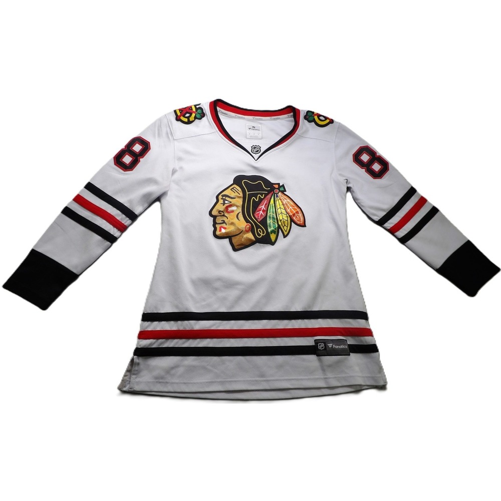 Fanatics Chicago Blackhawks Patrick Kane #88 Away Hockey Jersey Women White M LS